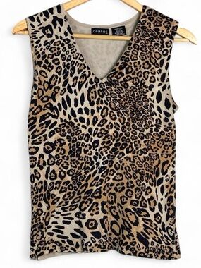 Vintage George Silk Blend Leopard Print Indie Sleaze Mob Wife Tank Top